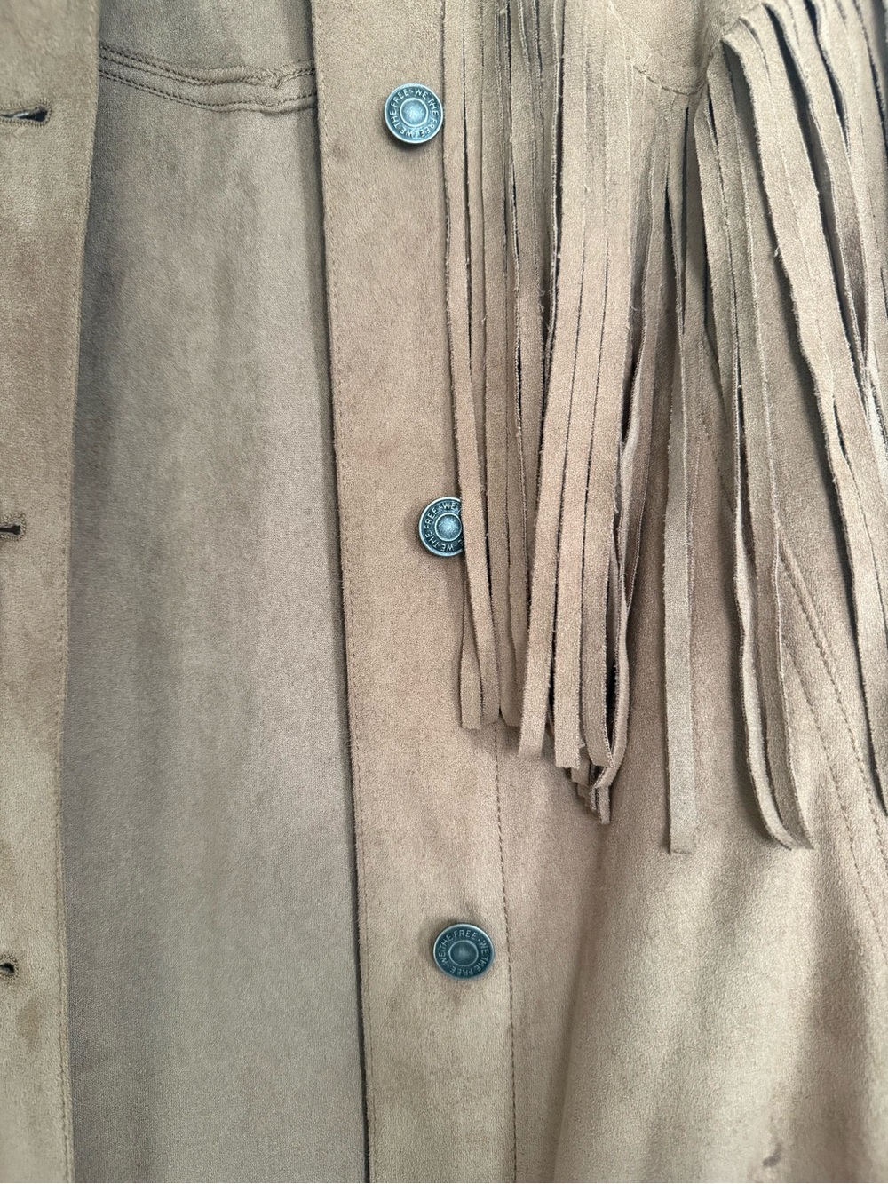 We The Free Fringe Out Vegan Suede Jacket L - Picture 7 of 15